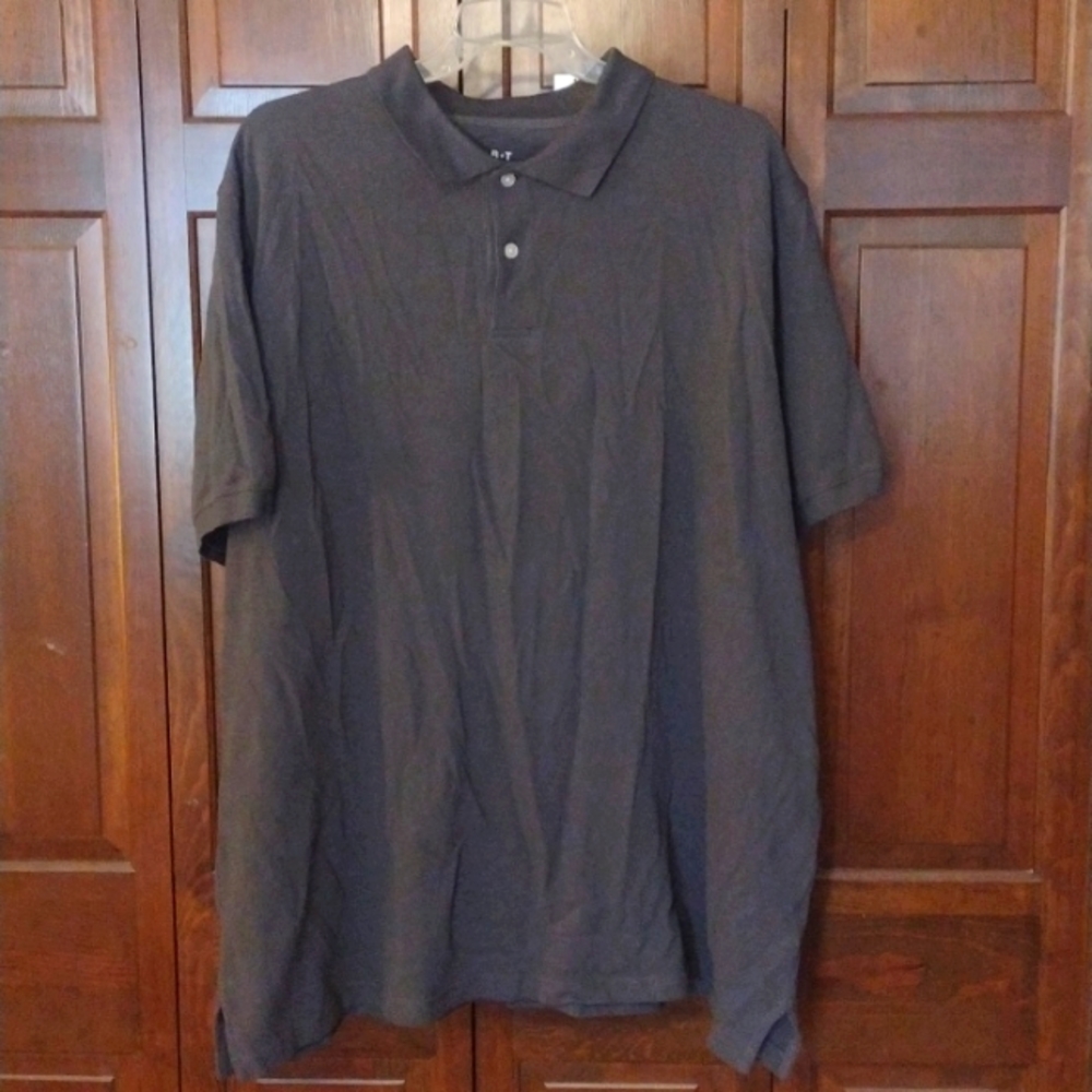 Men's 3XLTall Charcoal grey polo shirt